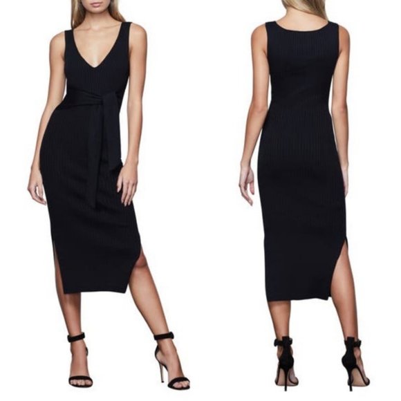 Good American Rib Knit Tie Waist Midi 